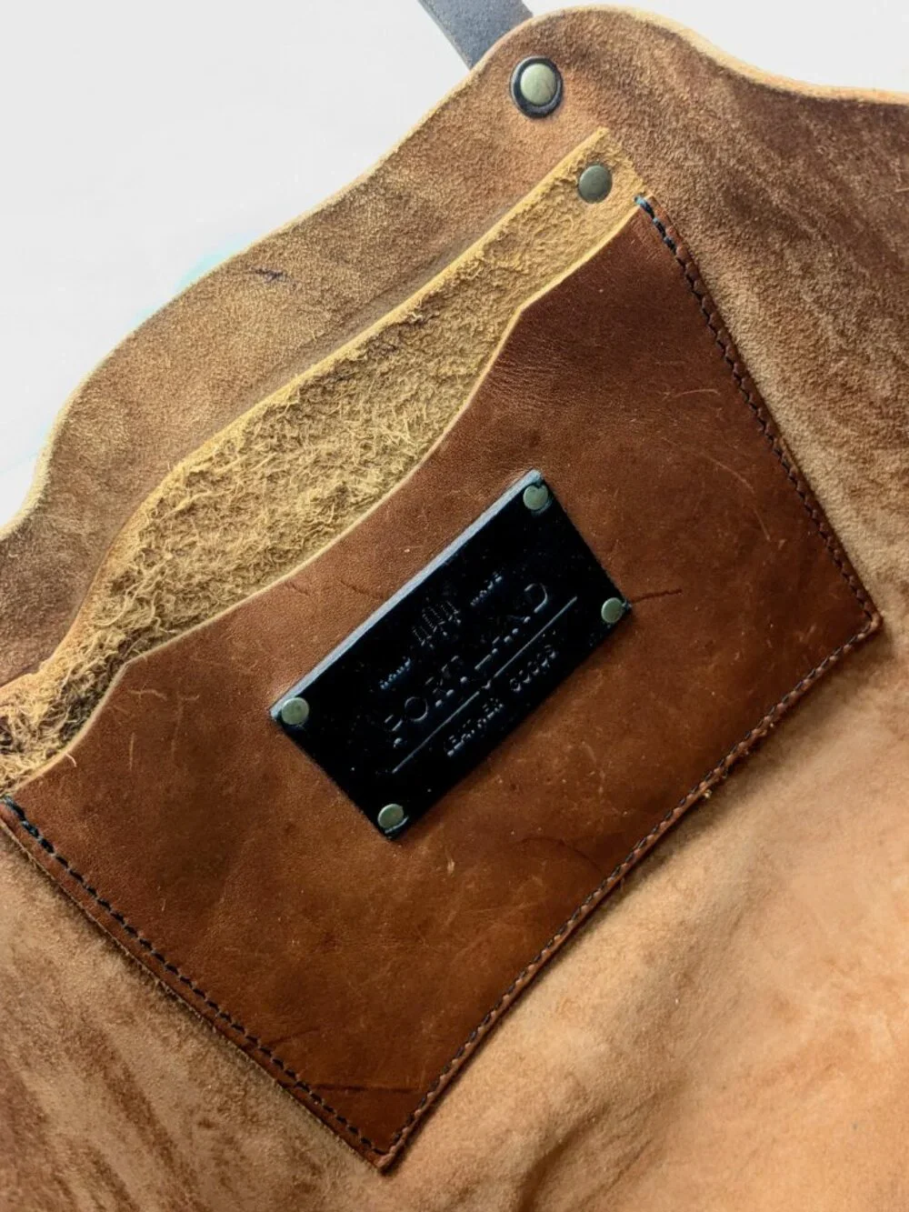 RARE Custom Portland Leather Goods Large Classic Tote Bag in Nutmeg MADE IN USA - Picture 10 of 13